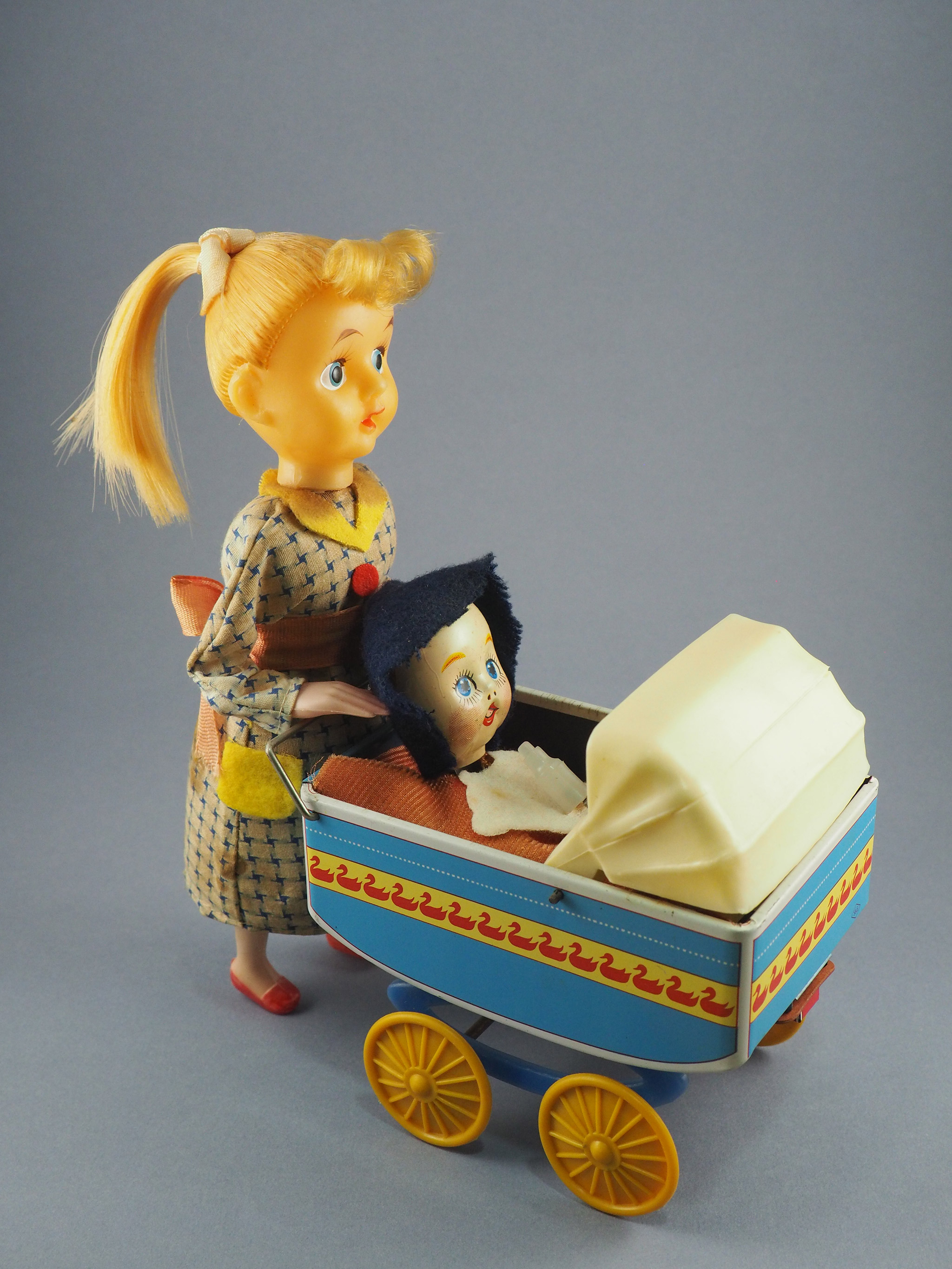 Baby and Carriage with Pony Tail Girl photo 1
