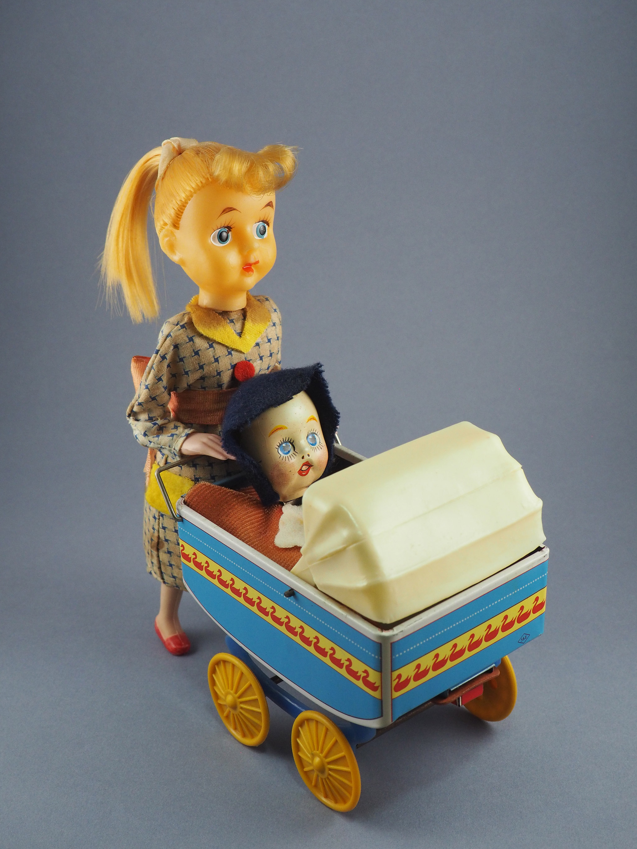Baby and Carriage with Pony Tail Girl photo 2